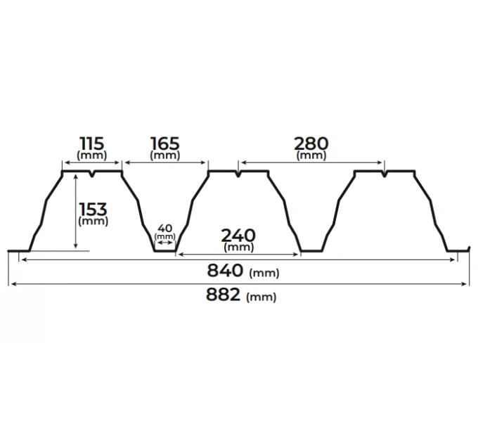 Profiled sheet metal T153