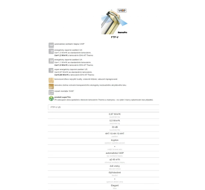 PreSelect double-hinged dormer windows  FTP-V U5