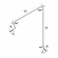 Boční hřebenáč na plechovou střešní krytinu Britanic 370mm/2000mm