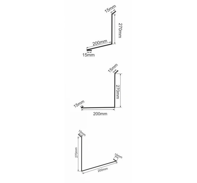 Komínové lemování na plechovou střešní krytinu 1250 mm, 4 ks