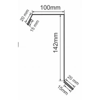 Windward rail for roofing 312mm/2000mm