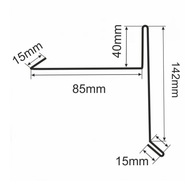 Závětrná lišta pod krytinu 312mm/2000mm