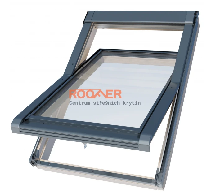 Wooden 3-pane 55x78 swinging roof window ISOV I22