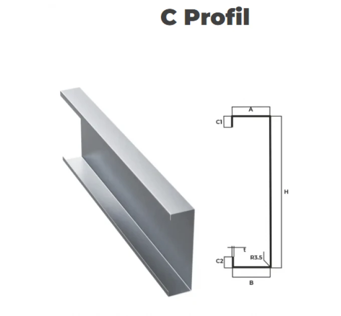 Konstrukční pozinkovaní profil C