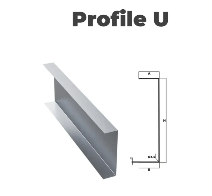 Galvanized structural U profile