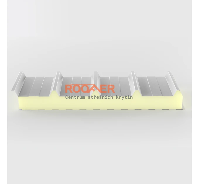 Roof panels SRB ISOAC5 100 mm Pur, 5 ribs, RAL 9002/9002 (0.4/0.4mm)