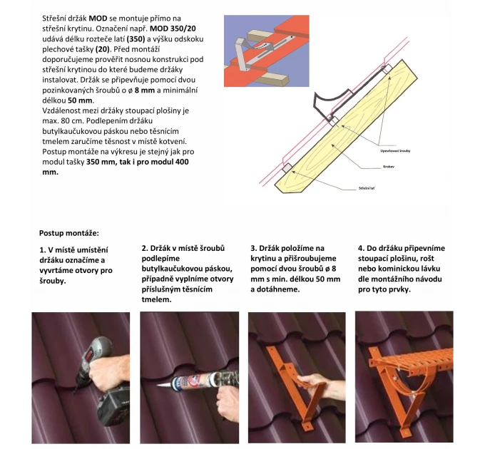 Držák stoupací plošiny MOD 350/35