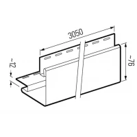 External corner molding for facade cladding VILO Fronto - SVP-12, 3050 mm