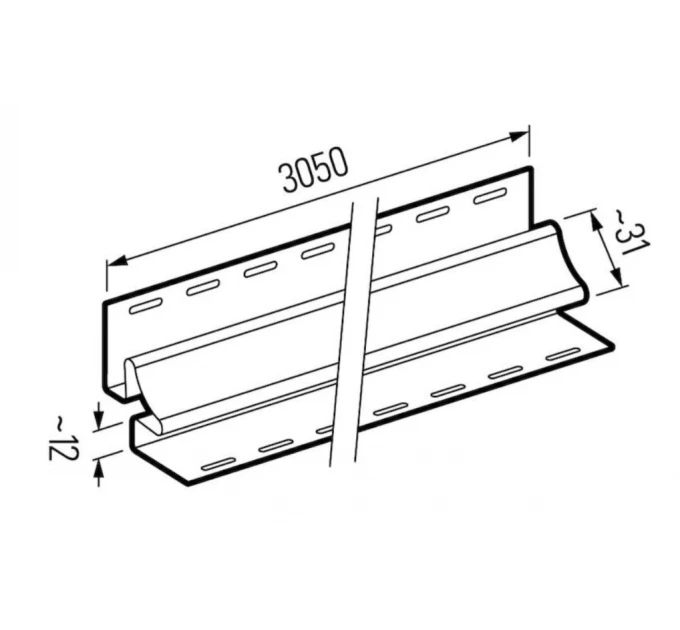 Inner corner strip for facade cladding VILO Fronto - SVP-13, 3050 mm