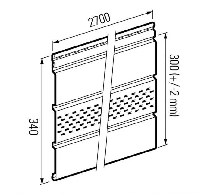 Střešní podhled Infratop Soffit se skrytou perforací SV-09 barva hnědá 2700 mm