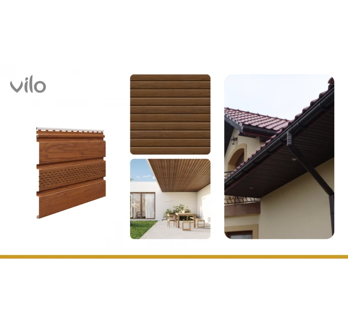 Střešní podhled Infratop Soffit s perforací SVP-07 barva zlatý dub 2700 mm