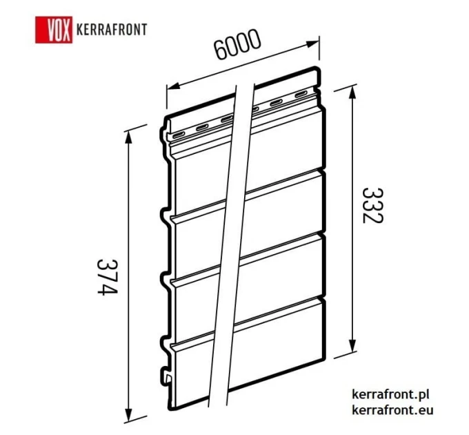 Facade cladding VOX - KERRAFRONT Modern Wood anthracite - FS-304 (33.2cm x 6m)